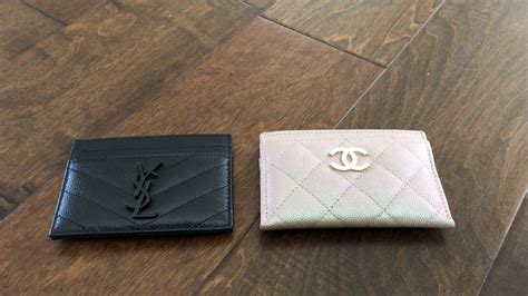 Comparison of the YSL flat card holder vs Chanel flat card holder